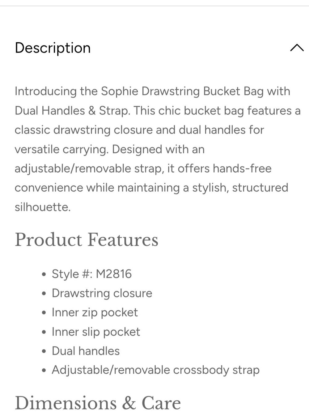 Sophie Drawstring Bucket Bag in Black